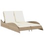 Synthetic rattan sun lounger with beige cushions 114x205x73 cm by , Loungers - Ref: Foro24-368291, Price: 287,22 €, Discount: %