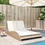 Synthetic rattan sun lounger with beige cushions 114x205x73 cm by , Loungers - Ref: Foro24-368291, Price: 287,22 €, Discount: %