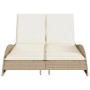 Synthetic rattan sun lounger with beige cushions 114x205x73 cm by , Loungers - Ref: Foro24-368291, Price: 287,22 €, Discount: %