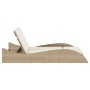 Synthetic rattan sun lounger with beige cushions 114x205x73 cm by , Loungers - Ref: Foro24-368291, Price: 287,22 €, Discount: %