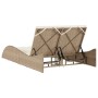 Synthetic rattan sun lounger with beige cushions 114x205x73 cm by , Loungers - Ref: Foro24-368291, Price: 287,22 €, Discount: %