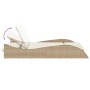 Synthetic rattan sun lounger with beige cushions 114x205x73 cm by , Loungers - Ref: Foro24-368291, Price: 287,22 €, Discount: %