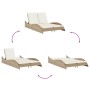 Synthetic rattan sun lounger with beige cushions 114x205x73 cm by , Loungers - Ref: Foro24-368291, Price: 287,22 €, Discount: %