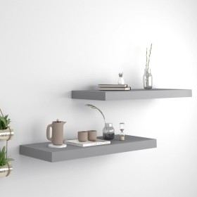 Floating wall shelf 2 pcs gray MDF 60x23.5x3.8 cm by vidaXL, Shelves and shelves - Ref: Foro24-323854, Price: 31,63 €, Discou...