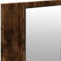 Armario de baño con espejo y luz LED roble ahumado 100x12x45 cm de , Tocadores de baño - Ref: Foro24-834959, Precio: 92,55 €,...