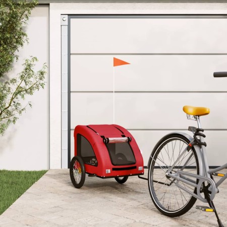 Bicycle pet trailer, iron frame, red Oxford fabric by , pet strollers - Ref: Foro24-93964, Price: 86,16 €, Discount: %