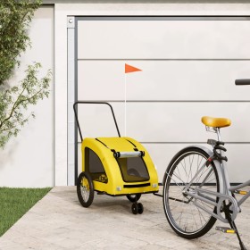 Yellow Oxford fabric iron pet bicycle trailer by , pet strollers - Ref: Foro24-93987, Price: 119,46 €, Discount: %