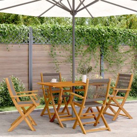 5-piece garden dining set made of solid gray polypropylene wood. by , Garden sets - Ref: Foro24-3281698, Price: 377,48 €, Dis...