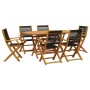 Set de comedor jardín 7 pzas polipropileno madera maciza negro de , Conjuntos de jardín - Ref: Foro24-3281709, Precio: 540,91...