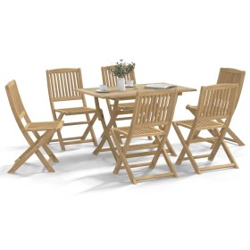 7-piece solid acacia wood dining set for garden by , Garden sets - Ref: Foro24-3214237, Price: 385,99 €, Discount: %