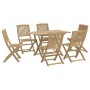 7-piece solid acacia wood dining set for garden by , Garden sets - Ref: Foro24-3214237, Price: 386,24 €, Discount: %