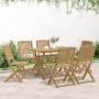 7-piece solid acacia wood dining set for garden by , Garden sets - Ref: Foro24-3214237, Price: 386,24 €, Discount: %