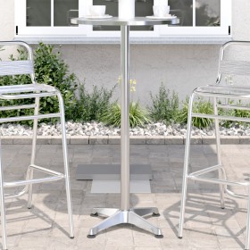 Outdoor bar table with adjustable height, made of aluminum, Ø59.5x70/109.5 cm. by , Garden tables - Ref: Foro24-4007197, Pric...