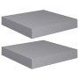 Set of 2 gray MDF floating wall shelves 23x23.5x3.8 cm by vidaXL, Shelves and shelves - Ref: Foro24-323845, Price: 19,17 €, D...