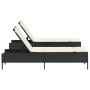 Sun loungers with cushions 2 units synthetic black rattan by , Loungers - Ref: Foro24-3261587, Price: 284,97 €, Discount: %