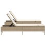 Sun loungers with cushions 2 units synthetic rattan beige by , Loungers - Ref: Foro24-3261591, Price: 290,27 €, Discount: %