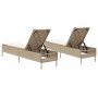 Liegestühle mit Kissen, 2 Stück, aus synthetischem Rattan in Beige. von , Liegen - Ref: Foro24-3261591, Preis: 290,27 €, Raba...