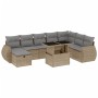 Garden sofa set 9 pieces with beige synthetic rattan cushions by , Garden sets - Ref: Foro24-3275189, Price: 679,00 €, Discou...