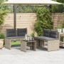 Gartensofagarnitur 4-teilig mit grauen Polstern aus synthetischem Rattan von , Gartensets - Ref: Foro24-4003883, Preis: 283,4...