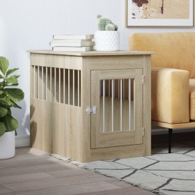 Engineered wood dog crate in Sonoma oak, 55x75x65 cm by , Dog kennels - Ref: Foro24-847489, Price: 97,74 €, Discount: %