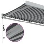 Retractable aluminum awning with anthracite gray and white fabric, 4.5x3 m. by , Awnings - Ref: Foro24-3216136, Price: 963,38...