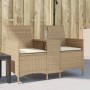 2-seater garden sofa with table and beige PE rattan cushions by , Outdoor sofas - Ref: Foro24-4003888, Price: 138,71 €, Disco...