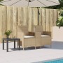 2-seater garden sofa with table and beige PE rattan cushions by , Outdoor sofas - Ref: Foro24-4003888, Price: 138,71 €, Disco...