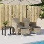 Zweiplätziges Gartensofa mit Tisch und Hockern aus hellem grauen PE-Rattan. von , Outdoor-Sofas - Ref: Foro24-4003895, Preis:...