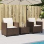 Garden chairs and table with cushions 3 pieces brown PE rattan by , Garden sets - Ref: Foro24-4003897, Price: 233,81 €, Disco...