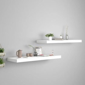 Floating wall shelves 2 pcs MDF white 80x23.5x3.8 cm by vidaXL, Shelves and shelves - Ref: Foro24-323815, Price: 31,46 €, Dis...