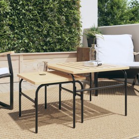 Stackable garden coffee tables 2 pcs brown and black steel by , Garden tables - Ref: Foro24-4009307, Price: 99,58 €, Discount: %