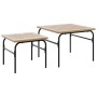 Stackable garden coffee tables 2 pcs brown and black steel by , Garden tables - Ref: Foro24-4009307, Price: 99,58 €, Discount: %