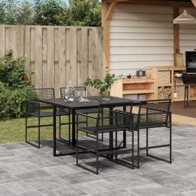 5-piece black synthetic rattan garden dining set by , Garden sets - Ref: Foro24-3295048, Price: 410,99 €, Discount: %