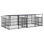 Outdoor dog kennel with steel roof 7.51 m² by , Dog kennels and fences - Ref: Foro24-3124668, Price: 811,24 €, Discount: %