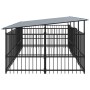 Outdoor dog kennel with steel roof 7.51 m² by , Dog kennels and fences - Ref: Foro24-3124668, Price: 811,24 €, Discount: %