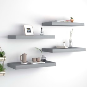 Floating wall shelves 4 pcs MDF gray 50x23x3.8 cm by vidaXL, Shelves and shelves - Ref: Foro24-323852, Price: 46,51 €, Discou...