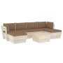 Garden furniture made of 7-piece pallets and fir wood cushions. by , Garden sets - Ref: Foro24-3063584, Price: 492,99 €, Disc...