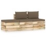 3-piece garden furniture set with green impregnated wood cushions by , Garden sets - Ref: Foro24-3074575, Price: 235,49 €, Di...