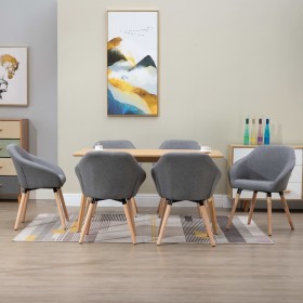 Dining chairs 6 units light gray fabric by , dining chairs - Ref: Foro24-278417, Price: 502,00 €, Discount: %