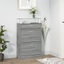 Shoe cabinet made of gray Sonoma plywood 63x24x104 cm by , Shoe racks and shoe organizers - Ref: Foro24-342568, Price: 98,31 ...