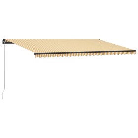 Toldo manual retráctil amarillo y blanco 600x300 cm de , Toldos - Ref: Foro24-3055200, Precio: 471,30 €, Descuento: %