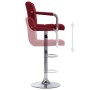 Kitchen bar stool with wine-colored fabric by , Kitchen stools - Ref: Foro24-283417, Price: 86,21 €, Discount: %