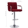 Kitchen bar stool with wine-colored fabric by , Kitchen stools - Ref: Foro24-283417, Price: 86,21 €, Discount: %