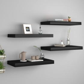 Floating wall shelves 4 pcs black MDF 50x23x3.8 cm by vidaXL, Shelves and shelves - Ref: Foro24-323831, Price: 54,75 €, Disco...