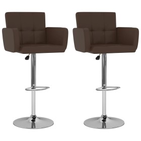 Kitchen stools 2 units brown synthetic leather by , Kitchen stools - Ref: Foro24-323656, Price: 184,97 €, Discount: %