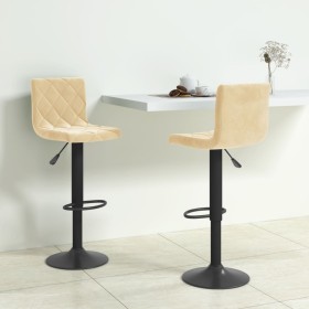 Kitchen stools 2 units cream velvet by , Kitchen stools - Ref: Foro24-333730, Price: 125,03 €, Discount: %