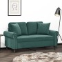 2-seater sofa with dark green velvet cushions, 120 cm by , Sofas - Ref: Foro24-3200937, Price: 239,99 €, Discount: %