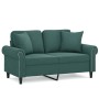 Zweiplätziges Sofa mit dunkelgrünen Samtkissen, 120 cm. von , Sofas - Ref: Foro24-3200937, Preis: 262,11 €, Rabatt: %