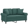 Zweiplätziges Sofa mit dunkelgrünen Samtkissen, 120 cm. von , Sofas - Ref: Foro24-3200937, Preis: 262,11 €, Rabatt: %