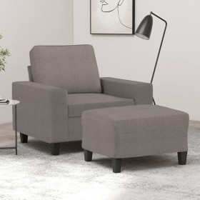 Armchair with footstool in gray taupe fabric, 60 cm. by , Sofas - Ref: Foro24-3201150, Price: 238,84 €, Discount: %